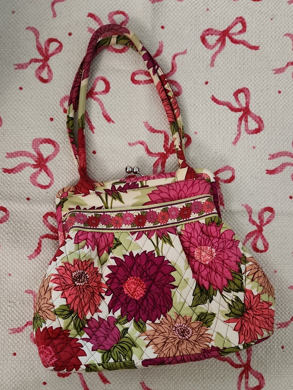 Retired Vera Bradley Morgan Shoulder Bag in Hello Dahlia Print
